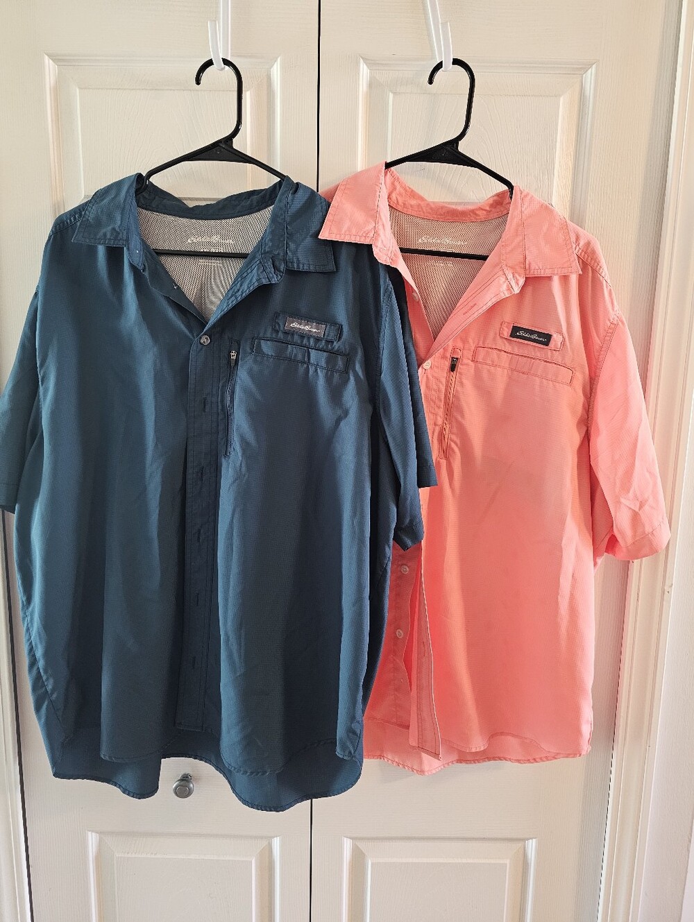 Lot Of 2 Mens Eddie Bauer Xxl Button Up Shirts